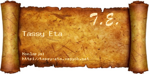 Tassy Eta névjegykártya